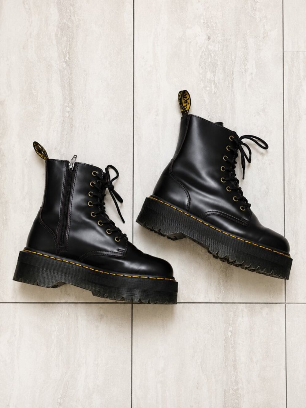 Dr. Martens Jadon Cherry Red Black Platform Boots Size 7
